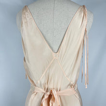 Load image into Gallery viewer, Original 1930s Pure Silk Bias Cut Nightdress with Floral Applique - Bust 34 35 36