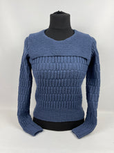 Load image into Gallery viewer, Reproduction 1930's Long Sleeved Jumper in RAF Blue Pure Wool - Bust 34 35 36