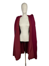 Load image into Gallery viewer, 1940s Rich Red Gaberdine Coat with Pockets - Shawl Collar - Great Swing Coat - Bust 38 40 42 *