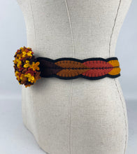Load image into Gallery viewer, 1940's Style Colourful Felt Belt in Autumnal Shades Made From a 1941 Pattern Using Pure Wool Felt - Waist 29"