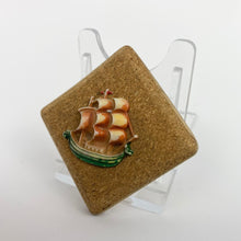 Load image into Gallery viewer, Original 1940s Make Do and Mend Brooch - Sailing Ship on Cork - Homemade Piece
