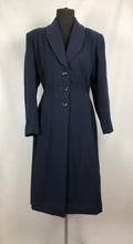 Load image into Gallery viewer, 1940s Volup Fit and Flair Princess Coat in Navy Wool - Bust 38 40 42
