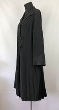 Load image into Gallery viewer, 1920s 1930s Black Textured Crepe Coat with Gold Lining and Glass Buttons - Bust 38 40