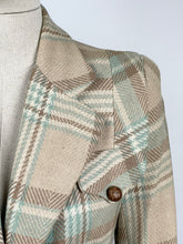Load image into Gallery viewer, AS IS Original 1930s or 1940s Lightweight Wool Check Suit in Duck Egg, Mocha and Cream - Bust 34 35