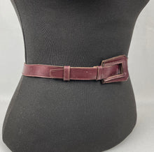 Load image into Gallery viewer, Original 1930s or 1940s Dark Burgundy Leather Belt - Waist 26