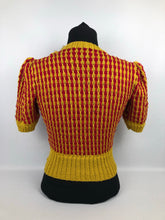 Load image into Gallery viewer, Reproduction 1940s Stripe Jumper Knitted from a Wartime Pattern - B32 33 34
