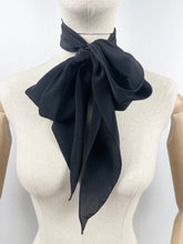 Load image into Gallery viewer, Original 1930's Black Crepe Dagger Point Scarf - Great Headscarf - Great Christmas Gift