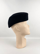 Load image into Gallery viewer, Original 1940's Black Felt Military Inspired Side Hat - Stylish Piece
