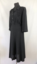 Load image into Gallery viewer, 1940s Black Dress with Applique Detail - Bust 40 42
