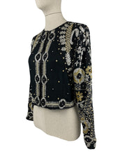 Load image into Gallery viewer, Original 1930's Black Chiffon and Silk Heavily Beaded Evening Jacket - Stunning Piece - Bust 32 33 34