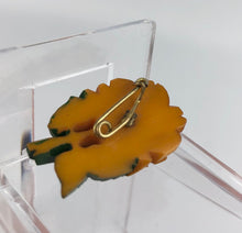 Load image into Gallery viewer, Original 1940s Carved Bakelite Rose Brooch