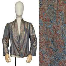 Load image into Gallery viewer, 1930s 1940s Gold, Pink and Blue Lame Jacket - Bust 40”