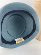 Load image into Gallery viewer, Original 1950s Duck Egg Blue Felt Hat by Jacoll - Such a Classic Shape *