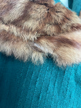 Load image into Gallery viewer, Exceptionally Beautiful Original 1930’s Ivy Green Textured Wool Coat with Genuine Fox Fur Collar - Bust 36 38