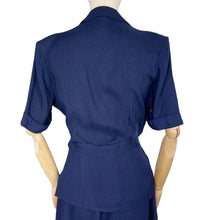 Load image into Gallery viewer, Original 1940's CC41 Deadstock Blue Linen Suit with Original Shop Label - Bust 38