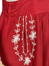 Load image into Gallery viewer, Original 1940's Bright Red Fine Grosgrain Pinafore Dress with White Soutache Detail - Bust 36
