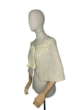 Load image into Gallery viewer, Original 1930's 1940's Hand Knitted Bed Cape in Cream Wool - Bust 34 36
