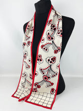 Load image into Gallery viewer, Original 1970's Does 1930's Black, Red and Cream Celia Birtwell Floral Scarf or Headscarf
