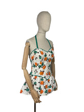 Load image into Gallery viewer, Original 1940's 1950's Floral Cotton Swimsuit - Playsuit - Vintage Swimwear - Bust 40 *
