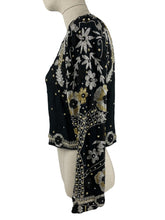 Load image into Gallery viewer, Original 1930's Black Chiffon and Silk Heavily Beaded Evening Jacket - Stunning Piece - Bust 32 33 34