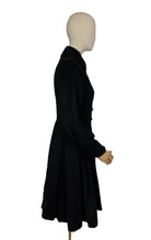 Load image into Gallery viewer, Original 1940's Black Wool Fit and Flair Princess Coat by Pober of New York - Bust 34"