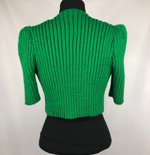 Load image into Gallery viewer, 1940s Style Hand Knitted Bolero in Green - B34 36