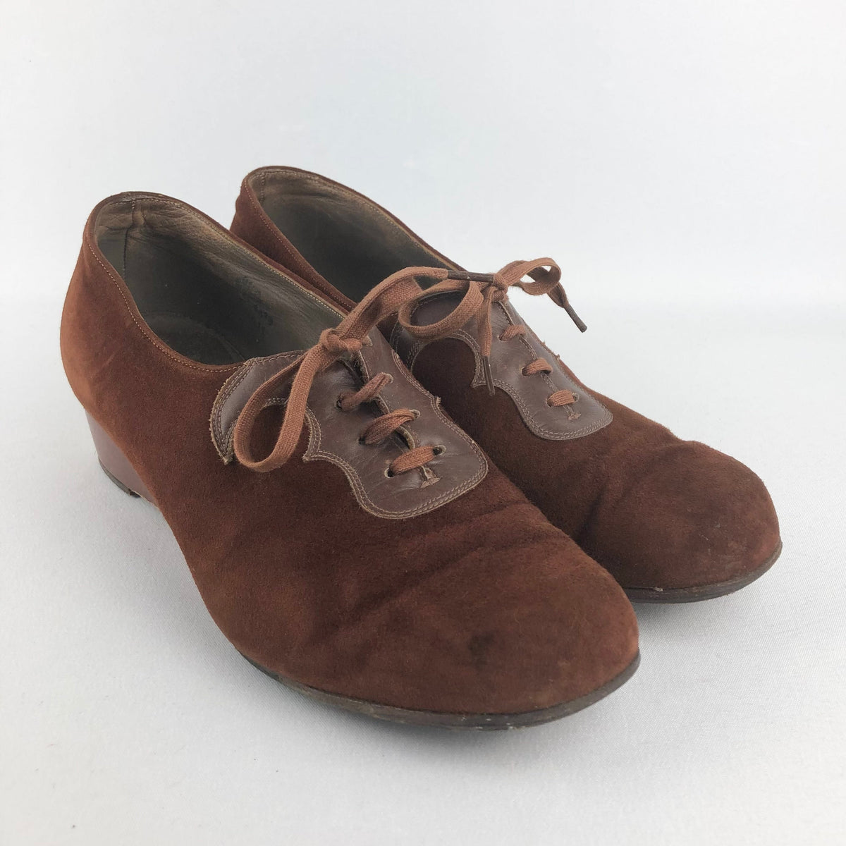 Vintage 1940s 40's Style Shoes Original 1940's Chestnut Brown