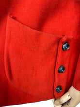 Load image into Gallery viewer, Original 1940's CC41 Pure Wool Swing Jacket In Tomato Red Shade with Pockets - Bust 42 44