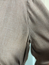 Load image into Gallery viewer, Original 1940's Brown and Pink Day Dress with Tie Belt and Glass Buttons - Bust 40"