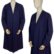 Load image into Gallery viewer, Original Volup 1950's Edge to Edge Dark Blue Wool Coat - Bust 42 44