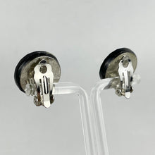 Load image into Gallery viewer, Vintage 1950's Faceted Black Glass Clip-on Earrings