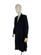 Load image into Gallery viewer, Original 1940's Inky Black Lightweight Wool Coat with Broad Shoulders - Bust 38 40 *