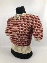 Load image into Gallery viewer, Reproduction 1940s Waffle Stripe Jumper Knitted from a Wartime Pattern - B38 40 42