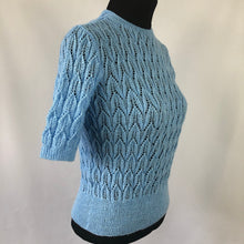 Load image into Gallery viewer, Reproduction 1940s Lace Jumper in Pale Blue - B36 38