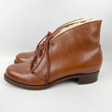 Load image into Gallery viewer, Original 1940's CC41 Liberty Tan Leather Fur Lined Boots - UK 5.5 6