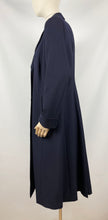 Load image into Gallery viewer, Original 1940s Blue Wool Coat with Fabulous Spiderweb Buttons - Bust 36 37 38