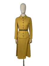 Load image into Gallery viewer, Original 1930's Lightweight Wool Suit in Mustard - Silk Lined - Stunning Buttons - Bust 33 34