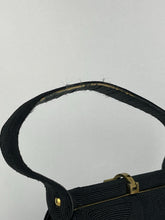 Load image into Gallery viewer, Original 1940s 1950s Black Corde Bag with Gold Tone Clasp