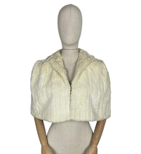 Load image into Gallery viewer, Original 1930's or 1940's Vintage White Ermine Fur Evening Cape - Beautiful Boxy Shape - Vintage Winter Wedding Cape