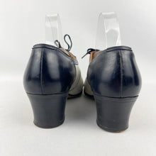 Load image into Gallery viewer, Original 1940's CC41 Navy Leather and Cream Suede Spectator Shoes for a Wide Fitting UK 7