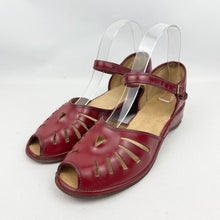 Load image into Gallery viewer, Original 1950’s Red Faux Leather Summer Sandals - UK 5