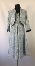 Load image into Gallery viewer, 1950s Artificial Silk Novelty Print Dress and Bolero Set - B32