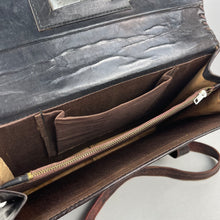 Load image into Gallery viewer, Original 1930's 1940's Beautiful Embossed Brown Leather Handbag