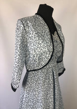 Load image into Gallery viewer, 1950s Artificial Silk Novelty Print Dress and Bolero Set - B32