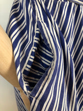 Load image into Gallery viewer, 1940s 1950s Navy and White Stripe Dress By Norman Hartnell for Berkertex - Bust 36 38