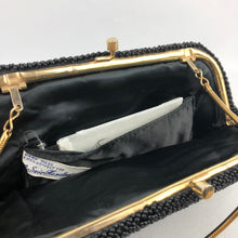 Load image into Gallery viewer, Original 1950s Black Sequin and Beaded Evening Bag by Le Soir Handbags