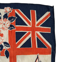 Load image into Gallery viewer, Original 1930's King George VI's Souvenir Hankie in Red, White and Blue Crepe