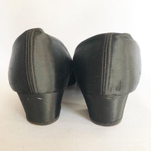 Load image into Gallery viewer, Original 1940s CC41 Black Satin Shoes - Size 7