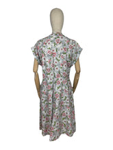 Load image into Gallery viewer, Original Volup 1950's Kenrose Grey Cotton Dress with Pink and White Floral - Bust 40 42 *