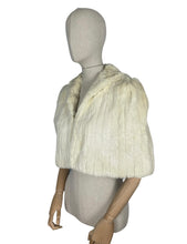Load image into Gallery viewer, Original 1930's or 1940's Vintage White Ermine Fur Evening Cape - Beautiful Boxy Shape - Vintage Winter Wedding Cape
